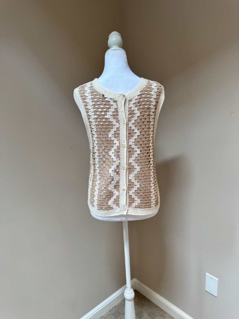 Z Supply Oasis Crochet Top & Loma Crochet Pant Set Beige Cotton Boho Small - Picture 7 of 12